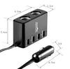 Rocketek 6A 4 Port USB Car Charger